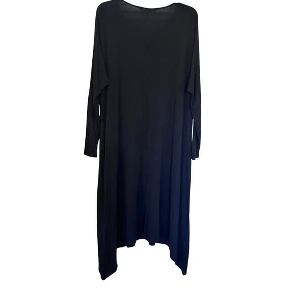 Mimu Maxi Black Assymetrical Hem Long Sleeve Frock Dress size Medium - Picture 3 of 9